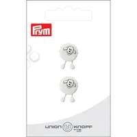 Prym Union Knopf Knöpfe Schaf 18 mm, 2 Stück, Weiss - Detailfarbe: Weiss