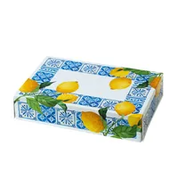 Decora Dessert-Box Amalfi-Zitronen 23 x 16 x 5 cm, Karton - Detailfarbe: Blau - Gelb - Weiss - Materialtyp: Papier - Material: Karton - Papier - Zellulose