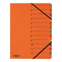Pagna Ordnungsmappe Easy A4 Orange - Typ: Ordnungsmappe - Ausstattung: Beschriftbarer Deckel - Register - Gummiband - Bedruckter Deckel - Detailfarbe: Orange - Material: Span