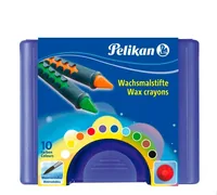 Pelikan Wachsmalstifte mit Bienenwachs 10 Stück - Anwender: Schule - Set: Ja - Detailfarbe: Mehrfarbig - Eigenschaft-Stift: Wasservermalbar - Farbstifte & Wachsmalstifte-Art: Wachsmalstifte