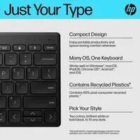 HP 350 BLK Compact Multi-Device Keyboard tastiera Casa Bluetooth Nero