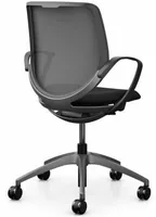 Giroflex Bürostuhl 313 mit Netzrücken und Armlehnen, Dunkelgrau - Produkttyp: Bürostuhl - Material Bezug: Stoff - Armlehnen: Ja - Material Fuss: Kunststoff - Rückenart: Netzrücken - Rollenart: Hartbodenrollen
