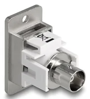 DELOCK Panel Mount BNC Bu zu BNC Bu silber weiß