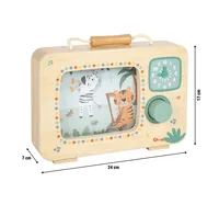 small foot Spieluhr Fernseher Safari - Altersempfehlung ab: 24 Monaten - Material: Holz - Kunststoff - Stoff - Textil - Nachhaltigkeit: FSC® - Detailfarbe: Mehrfarbig