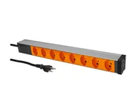 Max Hauri 19 PDU 8x T23, 1HE Orange - Kabellänge: 3 m - Steckertyp Eingang: T23 - Steckertyp Ausgang: T23 - Verpackungseinheit: 1 Stück - Material: Aluminium - Detailfarbe: Orange