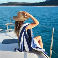 Dock & Bay Strandtuch Cabana XL, Whitsunday Blue - Schnelltrocknend: Ja - Breite: 90 cm - Länge: 200 cm - Farbe: Weiss - Dunkelblau - Material: Polyester - Polyamid (PA) - Sportart: Outdoor