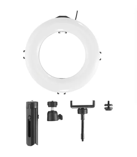 Hama Ringlicht SpotLight Smart 80 II - Farbtemperatur Kelvin: 5500 K - 2100 K - 3000 K - Lichtfarbe: Tageslichtweiss (Kaltweiss) - Neutralweiss - Warmweiss - Leuchtenfarbe: Schwarz