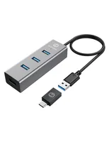 GRAUGEAR G-HUB4-AC interface hub USB 3.2 Gen 1 (3.1 Gen 1) Type-A 5000 Mbit/s Aluminium, Black
