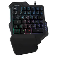 Logilink Einhand-Gaming Tastatur, beleuchtet, schwarz