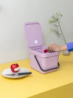 Brabantia Komposteimer Sort & Go 6 l, Rosa - Anzahl Behälter: 1 - Detailfarbe: Rosa - Form: Eckig - Fassungsvermögen: 6 l - Höhe: 18.1 cm - Material: Kunststoff