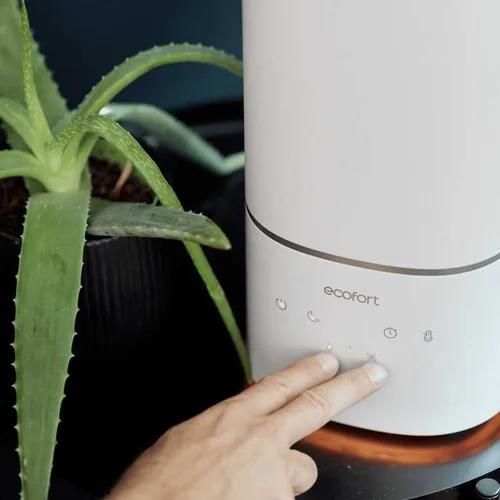 Ecofort Luftbefeuchter ecoQ HumidAir U400+ 55 m² - Typ: Luftbefeuchter - Funktionen: Automatikmodus - Beduften - Befeuchten - Einstellbarer Nebelauslass - Fernsteuerung über App - Hygrostat - Stimmungslicht - Timerfunktion - Ultraschallverneblung - WLAN-V