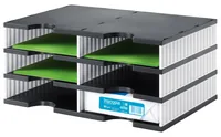 STYRO Ablagesystem Styrodoc 268-0203.09 Duo 6 Fächer schwarz/weiss