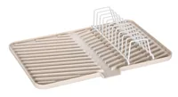 Wenko Abtropfgestell Ariana Crème - Tiefe: 43 cm - Breite: 31 cm - Detailfarbe: Crème - Geschirrhalterung: Tellerhalterung - Höhe: 8 cm - Produkttyp: Abtropfmatte
