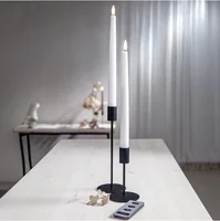 Star Trading LED-Stabkerzen Set Flamme Slim, 2 Stück, Weiss - Betriebsart: Batteriebetrieb - Fernbedienung: Ja - Aussenanwendung: Nein - Höhe: 28.5 cm - Timerfunktion: Ja - Set: Ja
