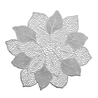 Zeller Present Tischset Flower 47 cm x 47 cm, Silber - Material: Polyvinylchlorid (PVC) - Breite: 47 cm - Länge: 49 cm - Motiv: Blume - Eigenschaften: Keine Eigenschaft