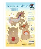 URSUS Stickset Kreuzstich Tiere 14.5 x 20 cm, 24 Stück - Detailfarbe: Braun - Produktart: Stickkarton
