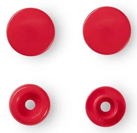 Prym Druckknöpfe Color Snaps Rot, Ø 12,4 mm, 30 Stück - Detailfarbe: Rot