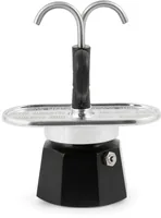 Bialetti Espressokocher New Mini Express 2 Tassen, Schwarz/Silber - Material: Aluminium - Kompatible Kochfelder: Elektro - Gas - Glaskeramik - Detailfarbe: Schwarz - Silber - Betriebsart: Manueller Betrieb - Anzahl Tassen: 2 ×