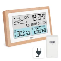 ADE Wetterstation mit Funk-Aussensensor Holz-Weiss - Funktionen: Aktuelle Wetterlage - Luftfeuchtigkeit - Uhrzeitanzeige - Set: Nein - Typ: Wetterstation