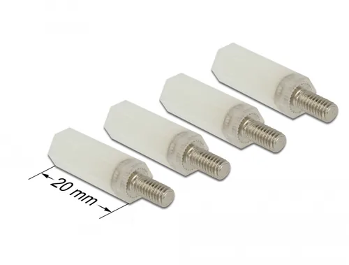 DELOCK Abstandshalter M 4 x M 4,Sechskant,InenAußen 20 mm