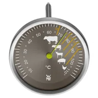 WMF Bratenthermometer  Scala Ø 6.3 cm, Silber - Typ: Fleischthermometer - Anwendungsbereich: Grill - Backofen - Kabelgebunden: Nein - Displaytyp: Analog - App kompatibel: Nein