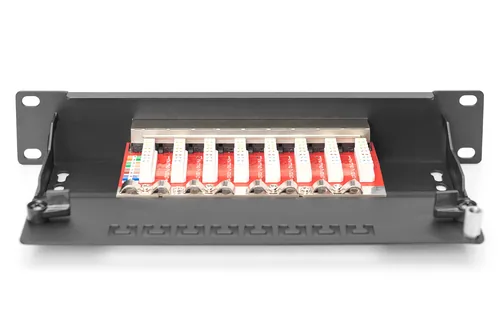 DIGITUS Patchpanel 1HE 10"" 8-Port Cat6A Class E geschirmt sw