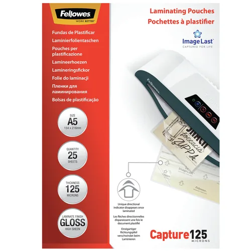 FELLOWES Laminiertasche A5 5396101 glanz, 125my 25 Stk