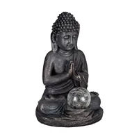 EGLO Leuchten Gartenlicht Solardekoration Buddha, 27 cm, Grau - Betriebsart: Solarbetrieb - Smart Home: Nicht kompatibel - Dimmbar: nicht dimmbar - Produkttyp: Dekolicht - Gartenleuchte - Lichtsensor (Dämmerung): Keine Angaben - Timerfunktion: Nein