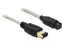 Delock FireWire-Kabel 400Mbps 9Pin-6Pin 1 m - Datenanschluss Seite A: Firewire 800 9Pin - Kabeltyp: Anschlusskabel - Datenanschluss Seite B: Firewire 400 6Pin - Kabellänge: 1 m