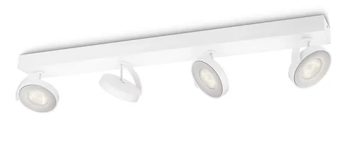 Philips Aufbauspot Clockwork, 4 x 4.5 W, 2000 lm, 2700 K, Weiss - Leuchten Kategorie: Deckenleuchte - Betriebsart: Netzbetrieb - Lampensockel: LED fest verbaut - Farbtemperatur Kelvin: 2700 K - Gesamtleistung: 18 W - Farbwiedergabeindex CRI: 80