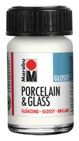 Marabu Glas- und Porzellanfarbe 070 Weiss, 15 ml - Art: Glas- und Porzellanfarbe - Detailfarbe: Weiss matt - Set: Nein - Verpackungseinheit: 1 Stück