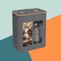 relaxdays Recyclingbehälter 170 L Grau - Anzahl Behälter: 2 - Fassungsvermögen: 170 l
