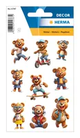 Herma Stickers Motivsticker Coole Teddys 3 Blatt mit je 9 Stickern - Motiv: Teddy