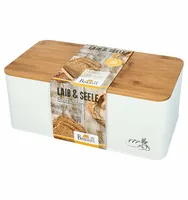RBV Birkmann 310209 bread box Rectangular Bamboo, White Bamboo, Metal