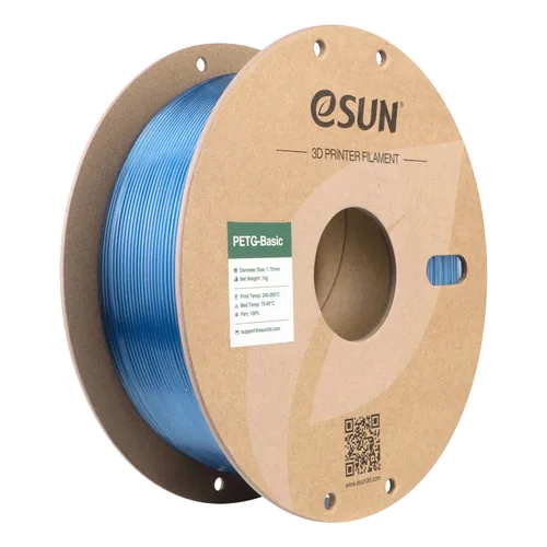 eSUN PETG-Basic PETg (polyéthylène téréphtalate glycolisé) Translucide, Bleu clair 1 kg