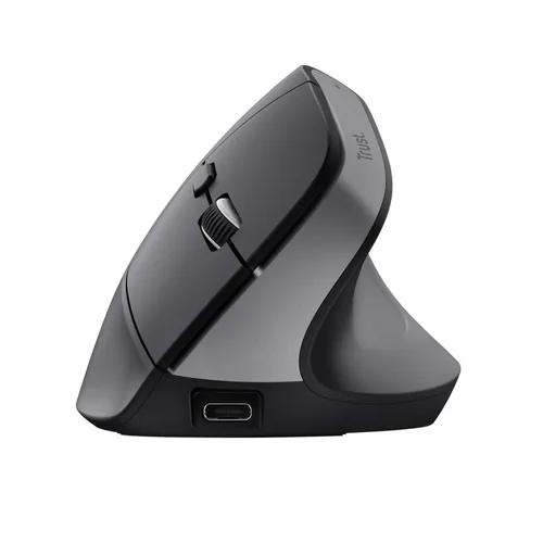 Trust Ergonomische Maus Bayo+ - Maus-Typ: Ergonomisch - Maus Features: Programmierbare DPI-Einstellung - Vertikales Design - Daumentaste - Silent-Tasten - Gelenkschonend - Scrollrad - Bedienungsseite: Rechtshänder - Detailfarbe: Schwarz - Verbindungsart: 