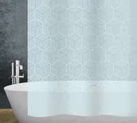 diaqua® Duschvorhang Cubic 180 x 200 cm, Hellblau - Produkttyp: Duschvorhang - Detailfarbe: Hellblau - Breite: 180 cm - Höhe: 200 cm - Detailmaterial: Poly-Ethylen-Vinylacetat (PEVA) - Grundmaterial: Polyester (PES)