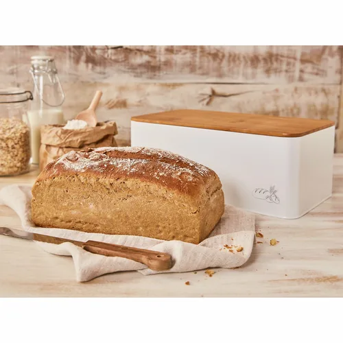 RBV Birkmann Brotkasten Laib und Seele Weiss - Brotvariante: Brot - Material: Metall - Detailfarbe: Weiss - Inkl. Schneidebrett: Ja