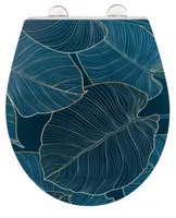 Wenko Toilettensitz Big Leaves Absenkautomatik, Blau/Grün - Breite: 38 cm - Länge: 44.5 cm - Detailfarbe: Grün - Blau