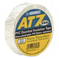 Advance Isolierband AT7 19 mm x 33 m, Weiss - Breite: 19 mm - Länge: 33 m - Verpackungseinheit: 1 Stück - Detailfarbe: Weiss - Klebehaftung: Klebend - Art: Isolierband