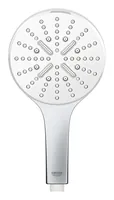 GROHE Handbrause Rainshower Smartactive 130 EcoJoy Moon White - Material: Edelstahl - Farbe Siebplatte: Silber - Wassersparend: Nein - Anschluss: 1/2 - Anzahl Strahlarten: 3 - Farbe: Moonlight White