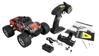Amewi Truggy M-Land 1:16 RTR, Rot - Fahrzeugtyp: Truggy - Antrieb: 4x4 - Antriebsart: Elektro Brushed - Altersempfehlung ab: 14 Jahren - Modellausführung: RTR (Ready to Run) - Benötigt zur Fertigstellung: Batterien für Sender