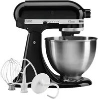 KitchenAid Küchenmaschine Classic 5K45SSSWH Schwarz - Funktionen: Kneten - Mixen - Rühren - Schlagen - Detailfarbe: Schwarz - Gerätetyp: Küchenmaschine - Leistungsaufnahme Betrieb: 325 W - Timerfunktion: Nein - Display vorhanden: Nein