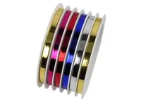 GOLDINA Geschenkband Multispule Metallic, 5 mm,  5 m - Breite: 5 mm - Länge: 5 m - Verpackungseinheit: 6 Stück - Detailfarbe: Metall - Mehrfarbig - Band-Art: Geschenkband