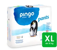 Pingo Windeln Pants Grösse XL Einzelpackung - Packungsgrösse: 26 Stück - Packungsart: Einzelpackung - Grösse Windeln: XL - Detailfarbe: Weiss - Waschbar: Nein - Produkttyp: Pants