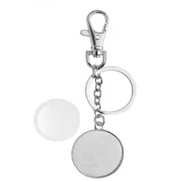 Glorex Schlüsselanhänger Cabochon Einseitig, Ø 32 mm - Detailfarbe: Silber