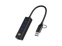 CONCEPTRONIC Adapter USB-C-A3.0->3xUSB-AGbE 5Gbs 0.18m sw