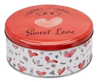 Städter Vorratsdose Sweet Love 3.5 l, Rot/Weiss - Produkttyp: Aufbewahrungsbox - Materialtyp: Metall - Set: Nein - Volumen: 3.5 l - Stapelbar: Nein - Form: Rund