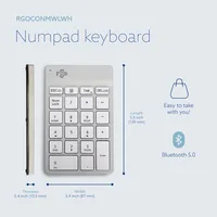 R-Go Tools RGOCONMWLWH clavier numérique Ordinateur portable Bluetooth Blanc