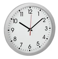 TFA Dostmann Wanduhr Ø 30 cm, Silber - Form: Rund - Detailfarbe: Silber - Weiss - Uhrtyp: Analog - Funksignal: Nein - Funktionen: Zeit - Detailmaterial: Kunststoff